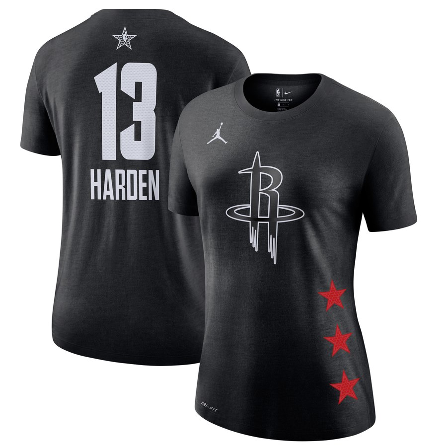 Rockets 13 James Harden Black 2019 NBA All-Star Game Women's T-Shirt