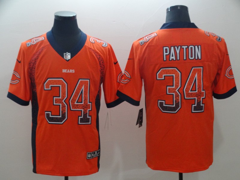 Nike Bears 34 Walter Payton Orange Drift Fashion Limited Jersey