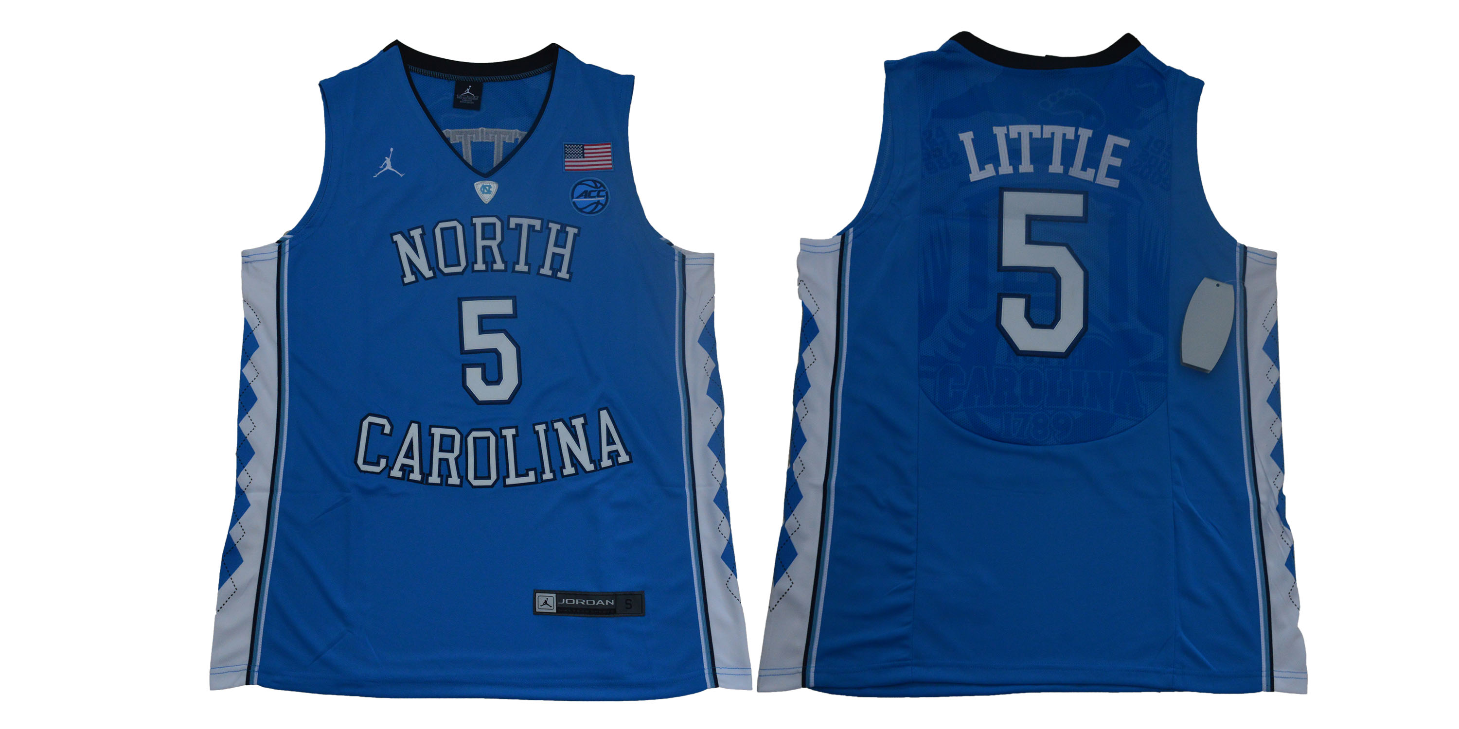 North Carolina Tar Heels 5 Nassir Little Blue College Basketball Jersey