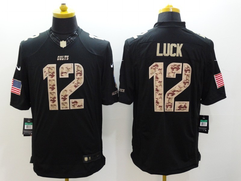 Nike Colts 12 Andrew Luck Black Salute To Service Limited Jersey