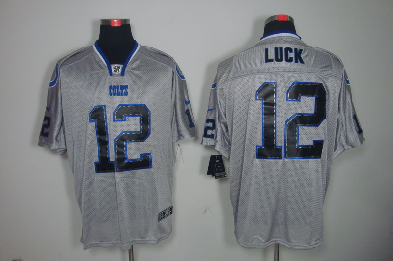 Nike Colts 12 Andrew Luck Gray Lights Out Limited Jersey