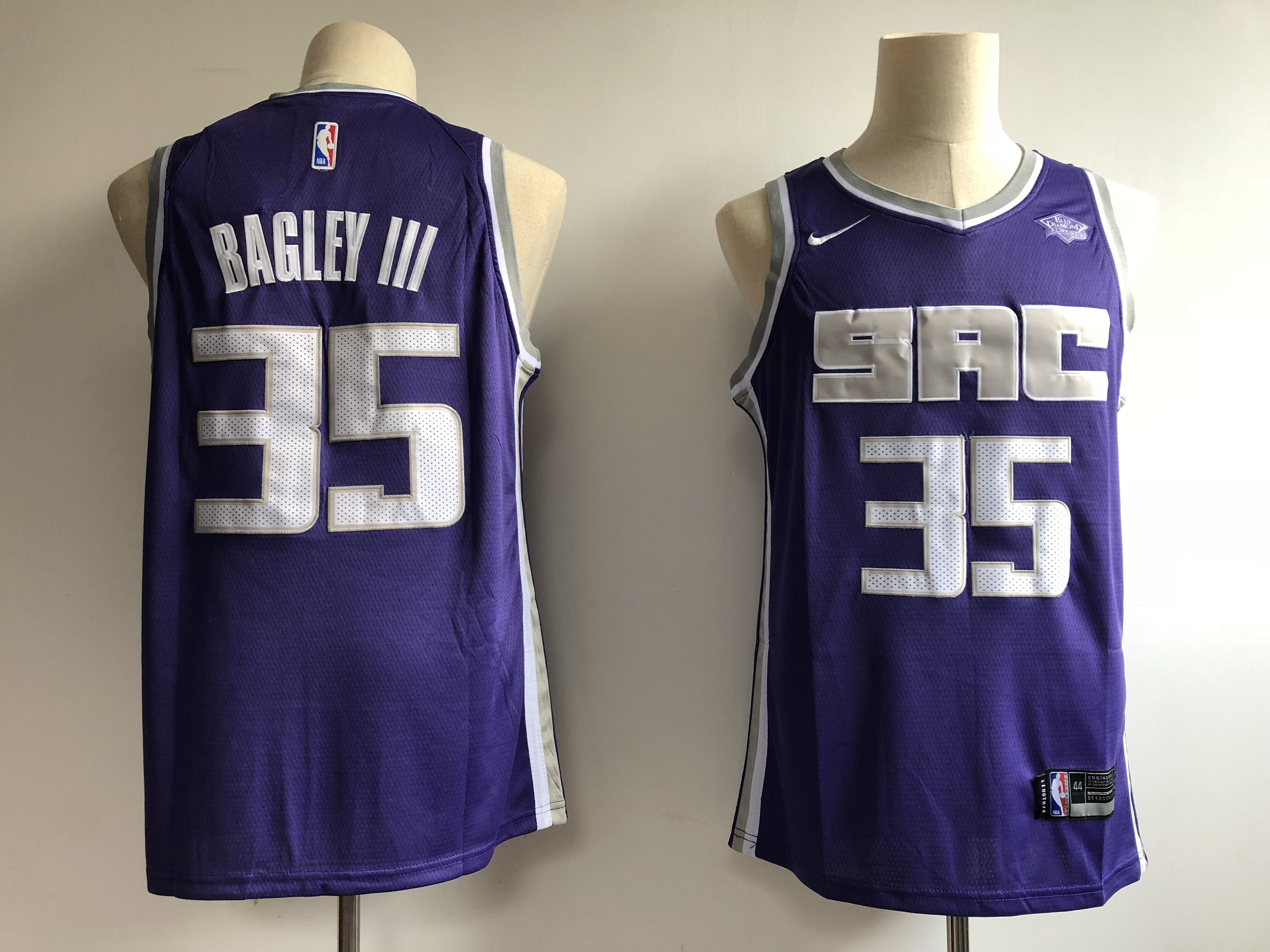 Kings 35 Marvin Bagley III Purple Nike Swingman Jersey