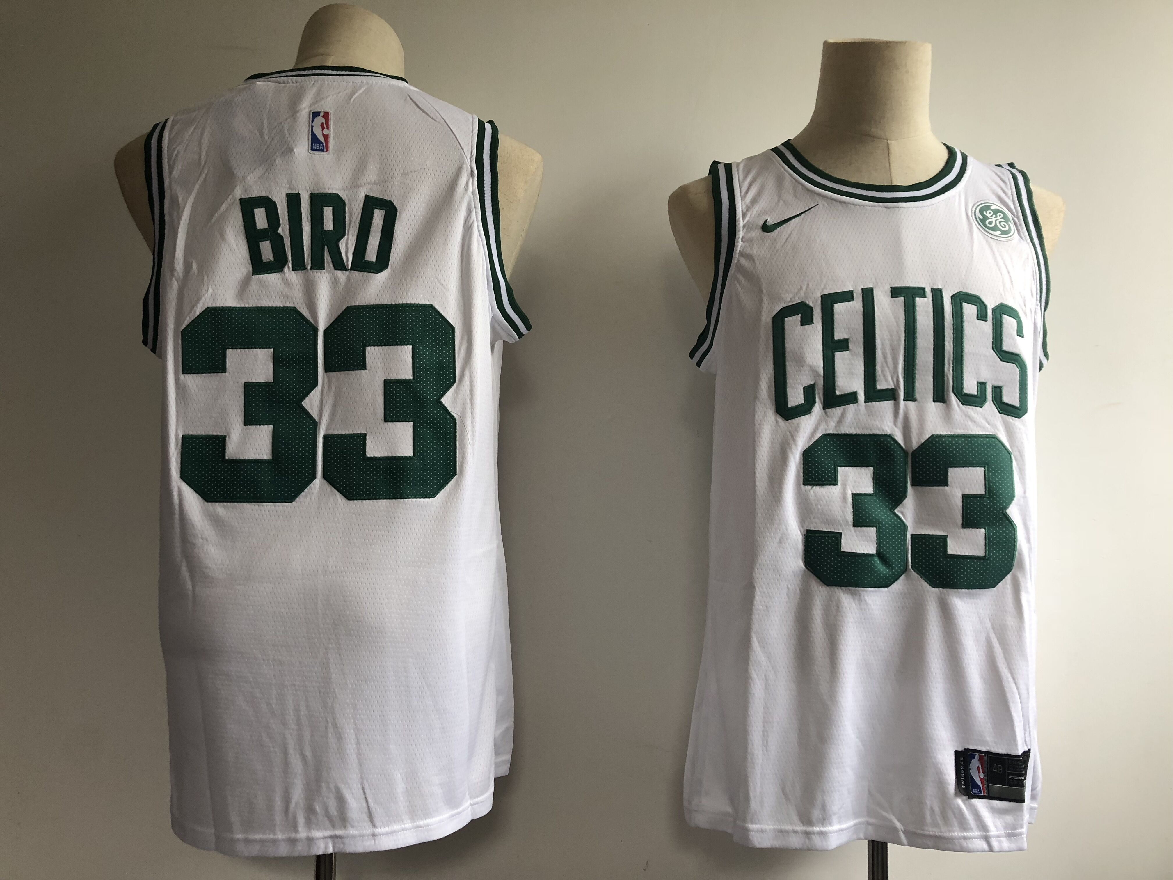 Celtics 33 Larry Bird White Nike Swingman Jersey