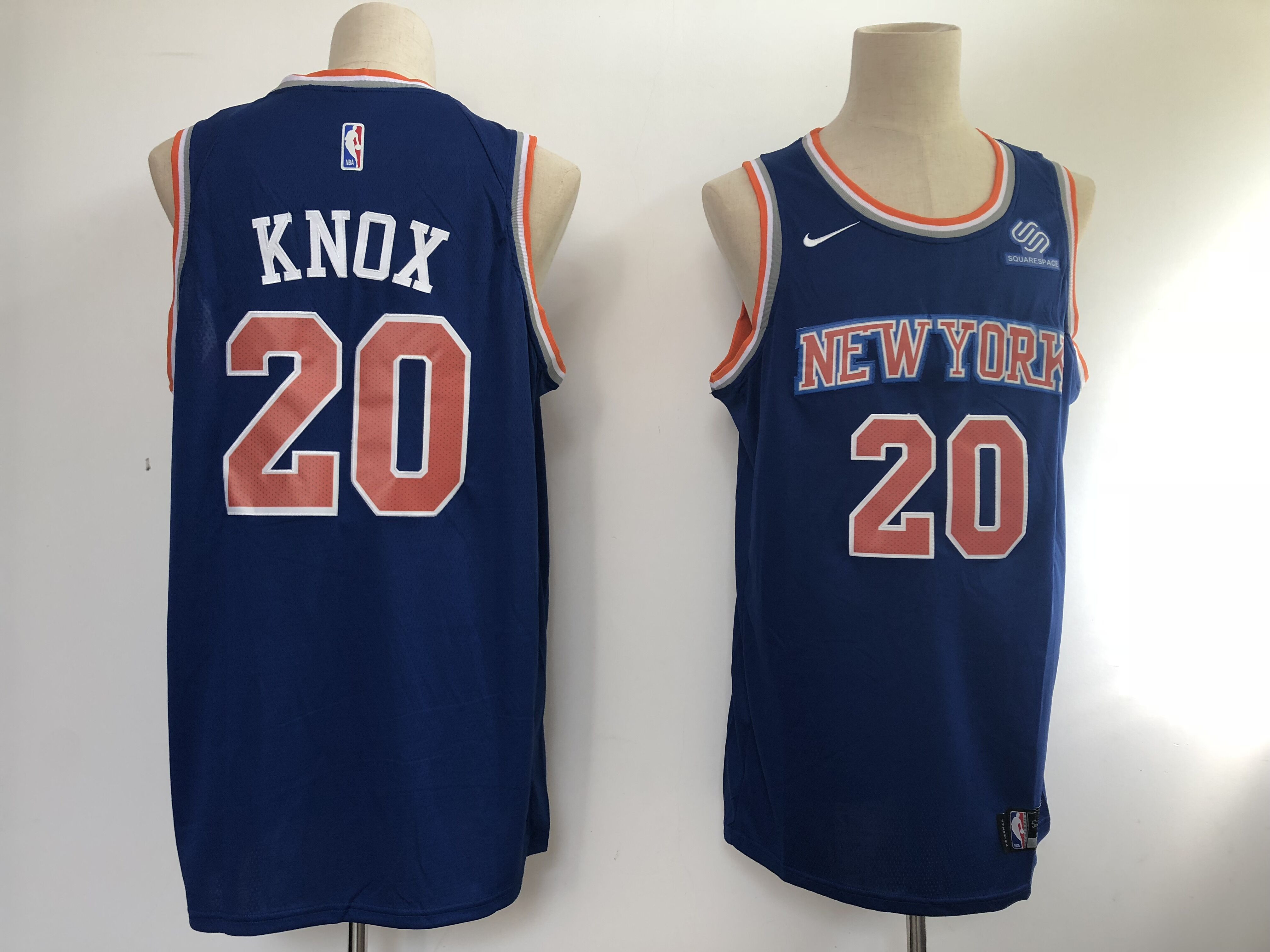 Knicks 20 Kevin Knox Blue Nike Swingman Jersey