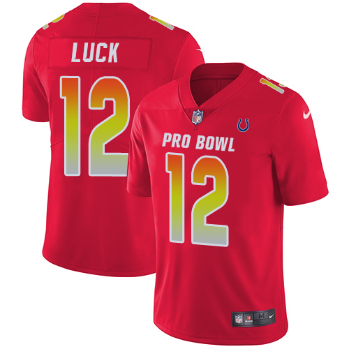 Nike AFC Colts 12 Andrew Luck Red 2019 Pro Bowl Limited Jersey