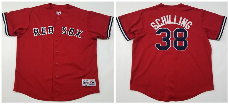 Red Sox 38 Curt Schilling Red Cool Base Jersey