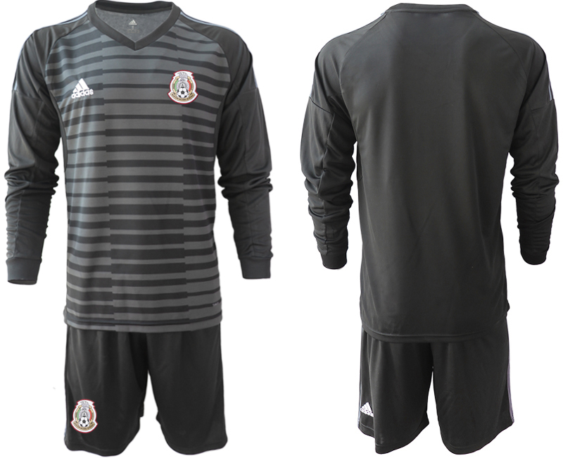 Mexico Black 2018 FIFA World Cup Long Sleeve Goalkeeper Soccer Jersey