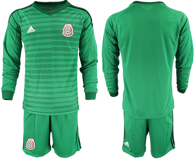 Mexico Green 2018 FIFA World Cup Long Sleeve Goalkeeper Soccer Jersey