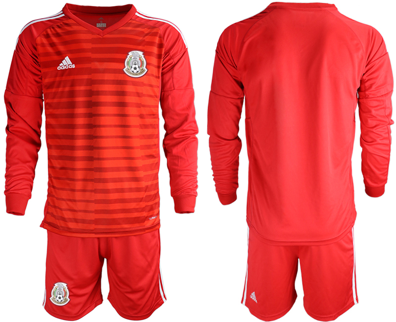 Mexico Red 2018 FIFA World Cup Long Sleeve Goalkeeper Soccer Jersey