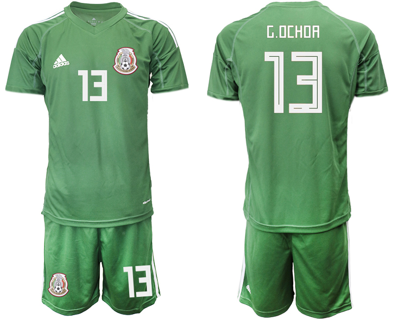 Mexico 13 G.OCHOA Army Green Goalkeeper Soccer Jersey