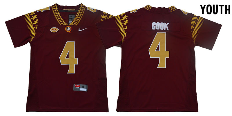 Florida State Seminoles 4 Dalvin Cook Red Youth College Football Jersey