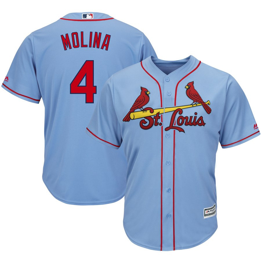 Cardinals 4 Yadier Molina Light Blue Cool Base Jersey