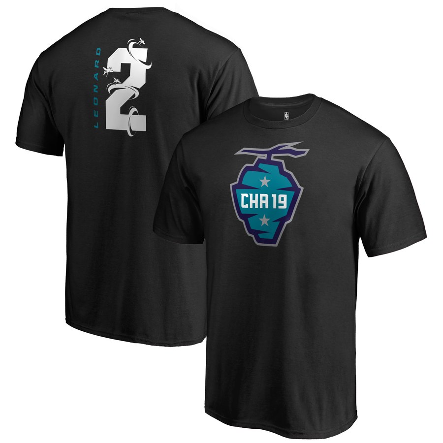 Toronto Raptors 2 Kawhi Leonard Fanatics Branded 2019 NBA All-Star Game The Buzz Side Sweep Name & Number T-Shirt Black