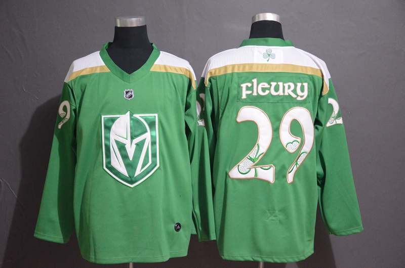 Vegas Golden Knights 29 Marc-Andre Fleury Green 2019 St. Patrick's Day Adidas Jersey