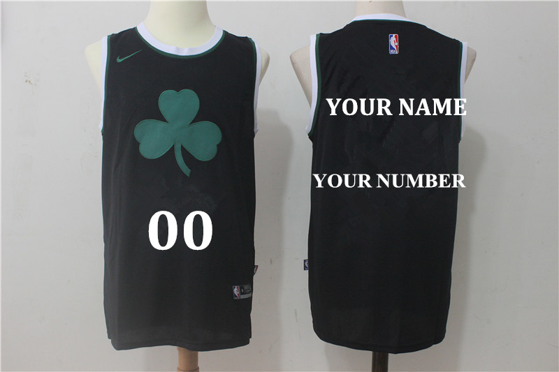 Celtics Black Men's Customized Nike Swingman Jersey