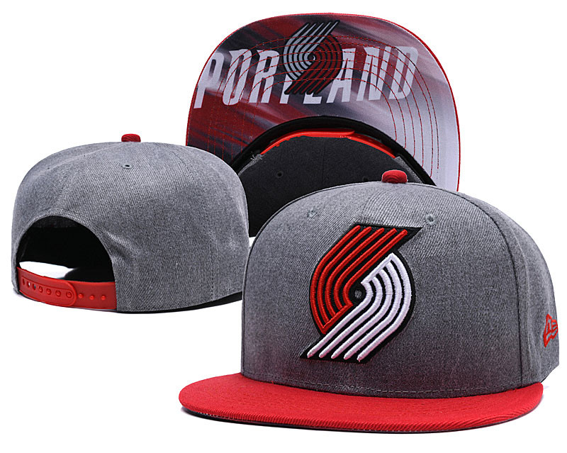 Blazers Team Logo Red Gray Adjustable Hat LH - Click Image to Close