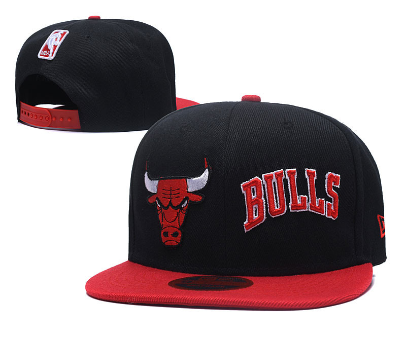 Bulls Team Logo Red Black Adjustable Hat LH