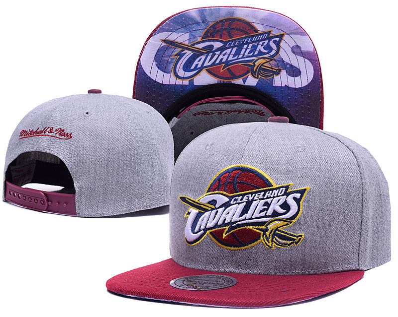 Cavaliers Team Logo Red Gray Mitchell & Ness Adjustable Hat LH