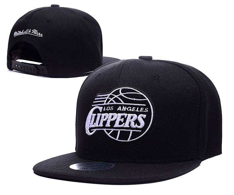 Clippers Fresh Logo Black Mitchell & Ness Adjustable Hat LH