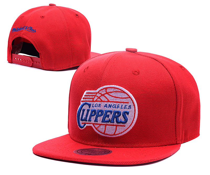 Clippers Team Logo Red Mitchell & Ness Adjustable Hat LH