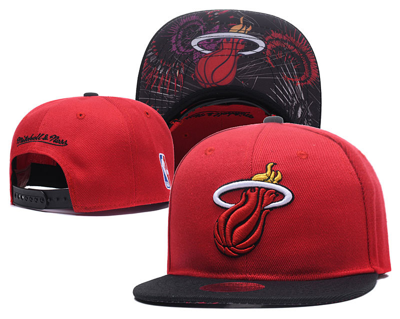 Heat Team Logo Red Mitchell & Ness Adjustable Hat LH