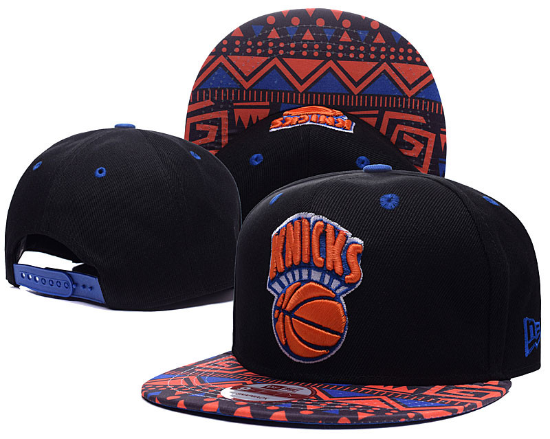 Knicks Team Logo Black Adjustable Hat LH