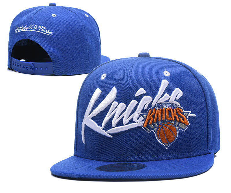 Knicks Team Logo Blue Mitchell & Ness Adjustable Hat LH