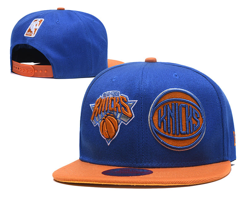 Knicks Team Logo Blue Orange Adjustable Hat LH