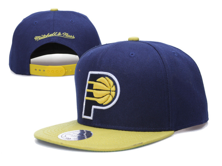 Pacers Team Logo Blue Mitchell & Ness Adjustable Hat LH