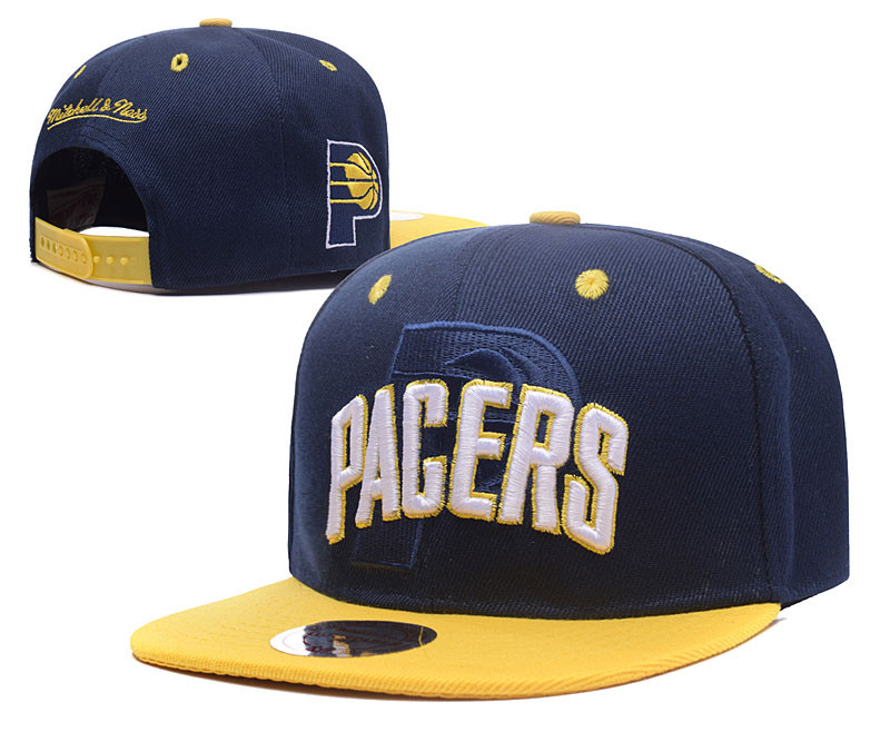 Pacers Team Logo Navy Mitchell & Ness Adjustable Hat LH