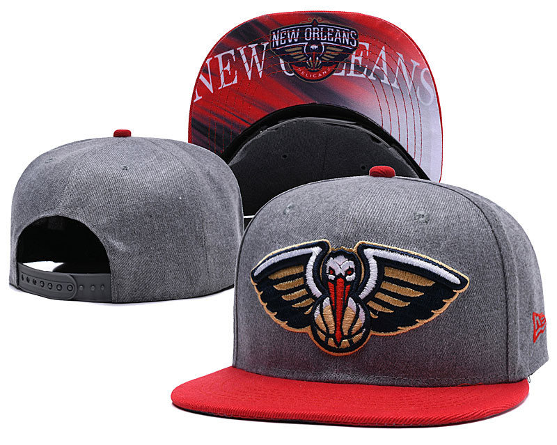 Pelicans Team Logo Gray Red Adjustable Hat LH