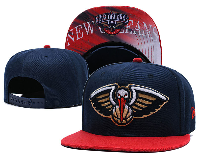 Pelicans Team Logo Navy Red Adjustable Hat LH
