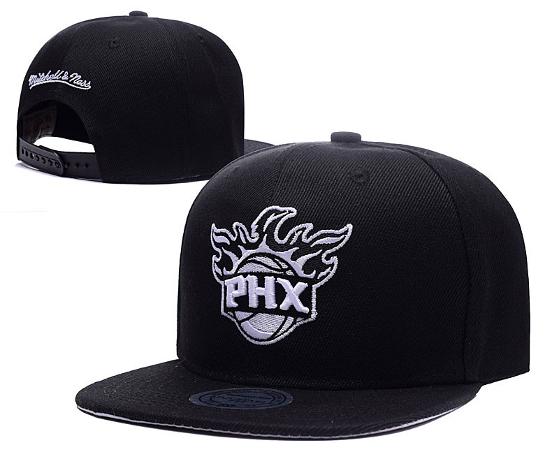 Suns Team Logo Black Mitchell & Ness Adjustable Hat LH