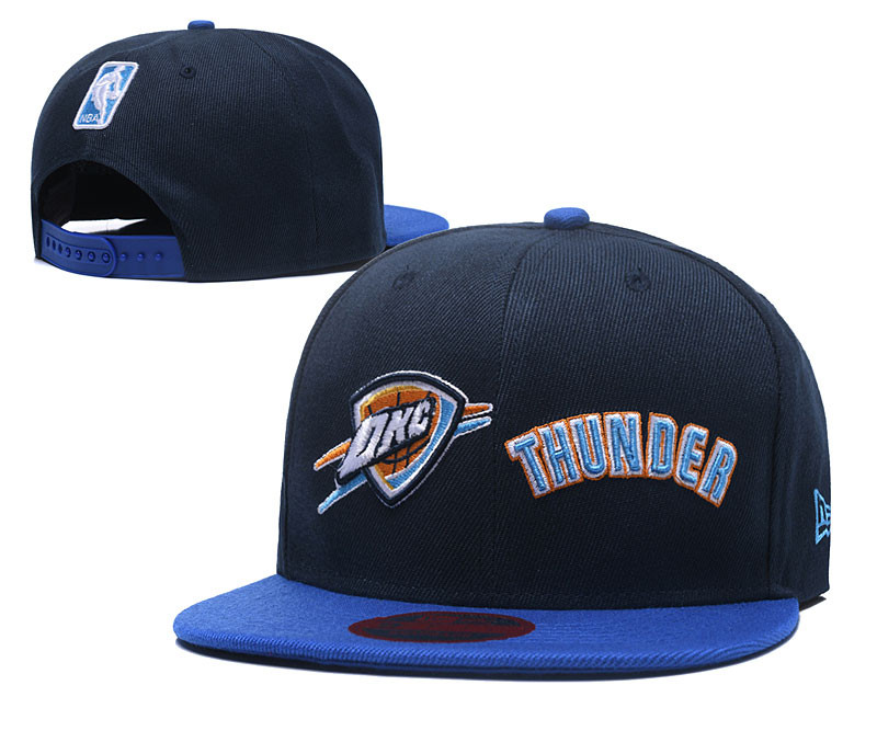 Thunder Fresh Logo Black Blue Mitchell & Ness Adjustable Hat LH