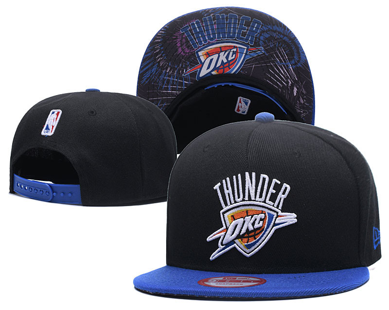 Thunder Team Logo Black Blue Adjustable Hat LH