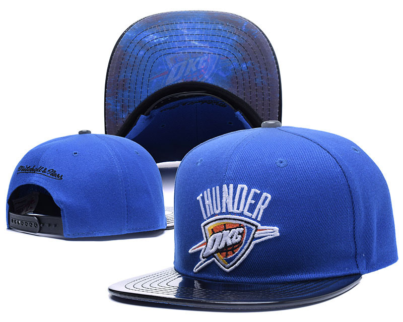 Thunder Team Logo Blue Mitchell & Ness Adjustable Hat LH