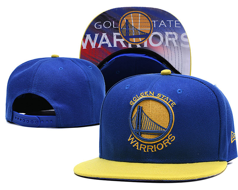 Warriors Fresh Logo Blue Yellow Mitchell & Ness Adjustable Hat LH