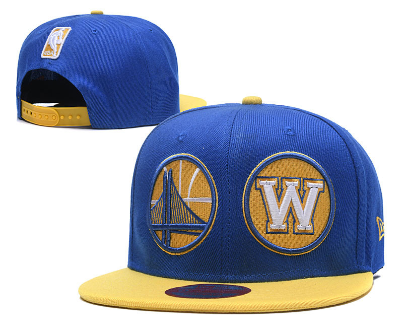 Warriors Team Logo Yellow Blue Adjustable Hat LH