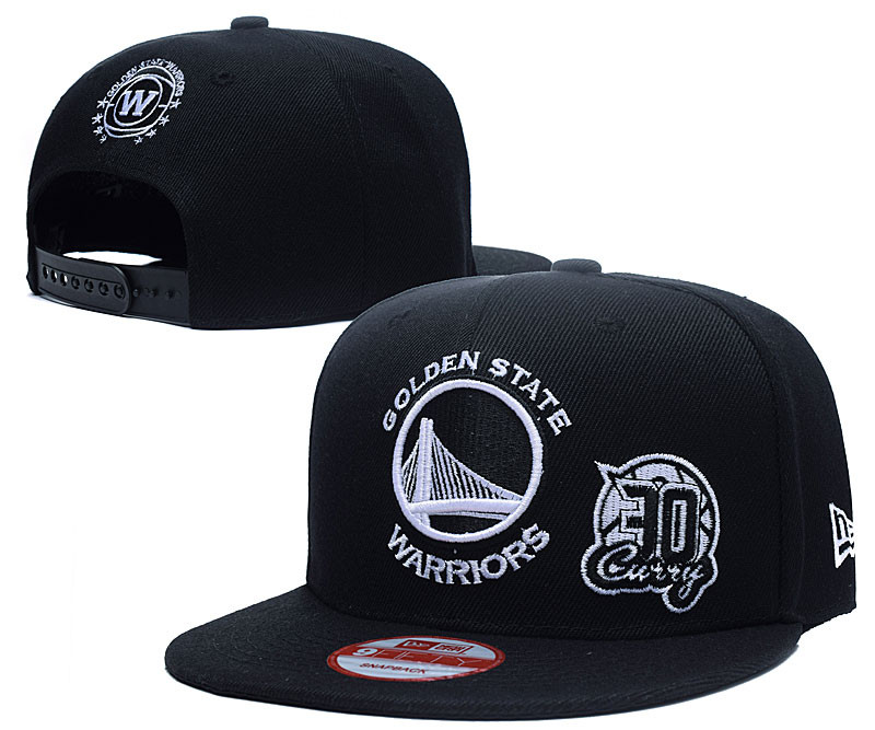 Warriors Team White Logo Black Adjustable Hat LH