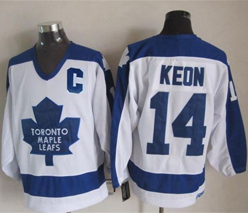 Maple Leafs 14 Dave Keon White With C Patch CCM Jersey - Click Image to Close