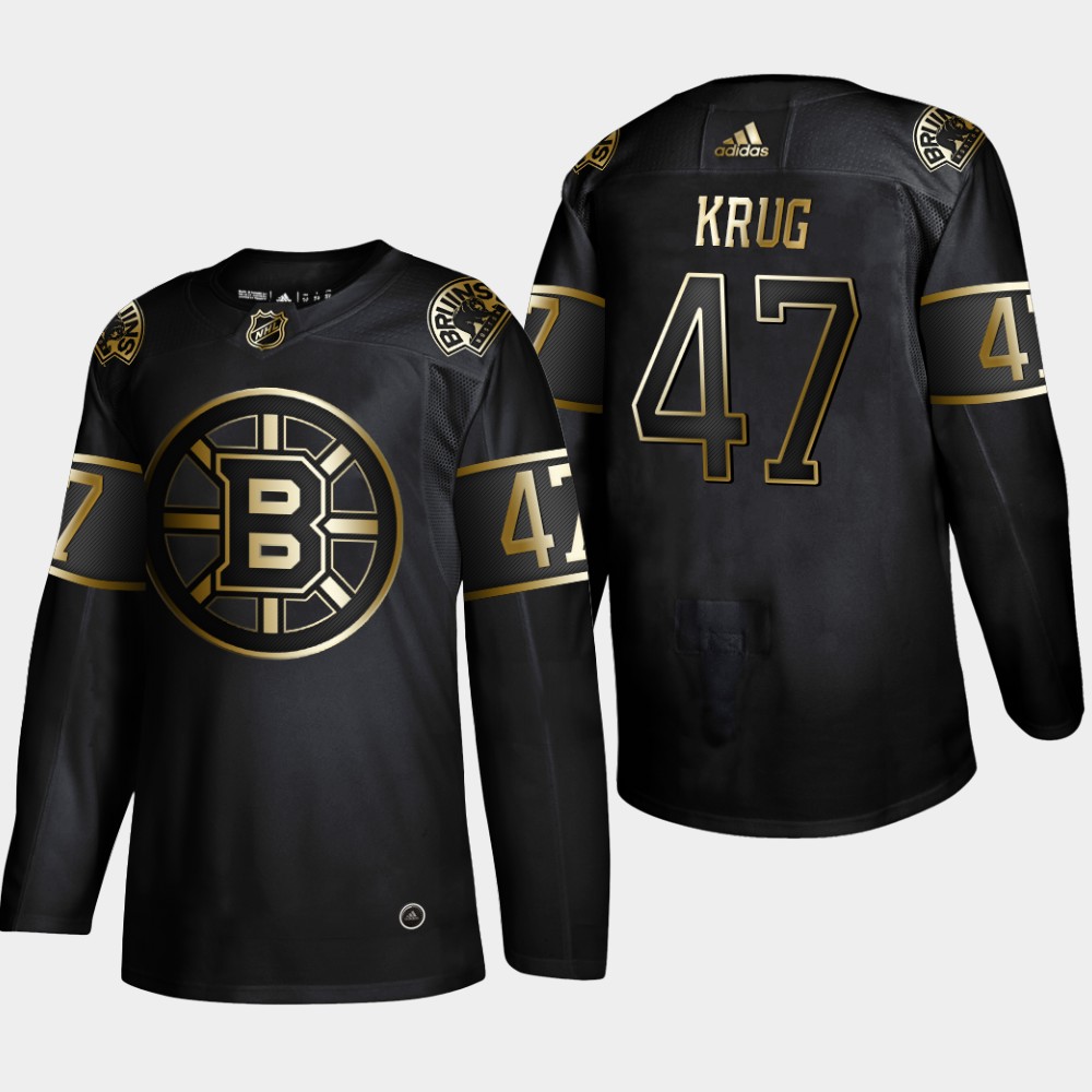 Bruins 47 Torey Krug Black Gold Adidas Jersey