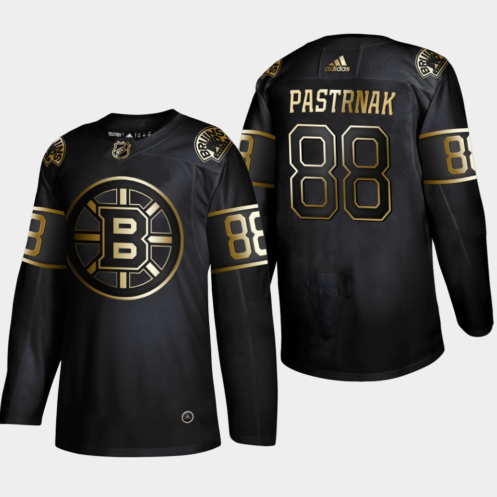 Bruins 88 David Pastrnak Black Gold Adidas Jersey