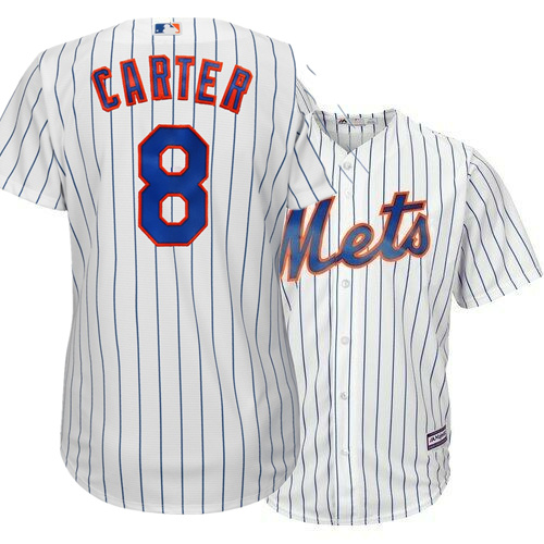Mets 8 Gary Carter White Youth Cool Base Jersey