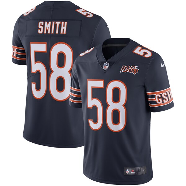 Nike Bears 58 Roquan Smith Navy NFL 100th Season Vapor Untouchable Limited Jersey