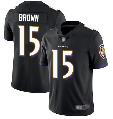 Nike Ravens 15 Marquise Brown Black Alternate Youth Vapor Untouchable Limited Jersey