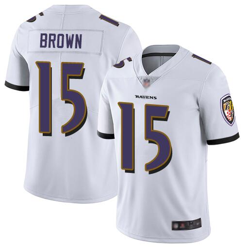 Nike Ravens 15 Marquise Brown White Youth Vapor Untouchable Limited Jersey