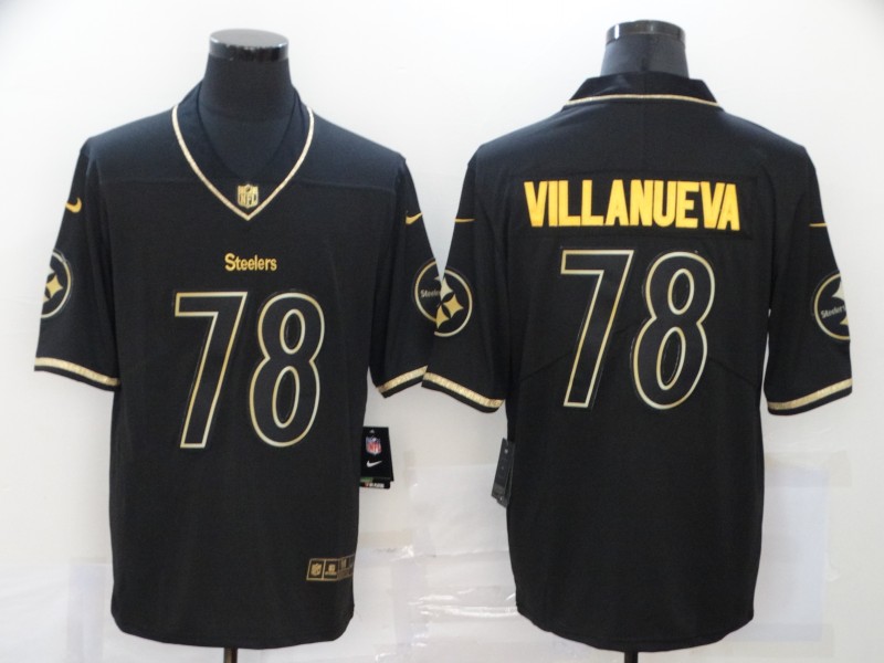 Nike Steelers 78 Alejandro Villanueva Black Gold Vapor Untouchable Limited Jersey