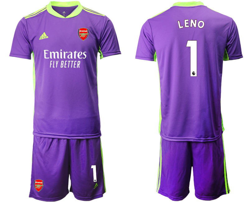 2020-21 Arsenal 1 LENO Purple Goalkeeper Soccer Jersey