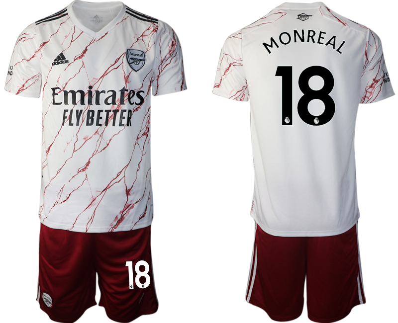 2020-21 Arsenal 18 MONREAL Away Soccer Jersey