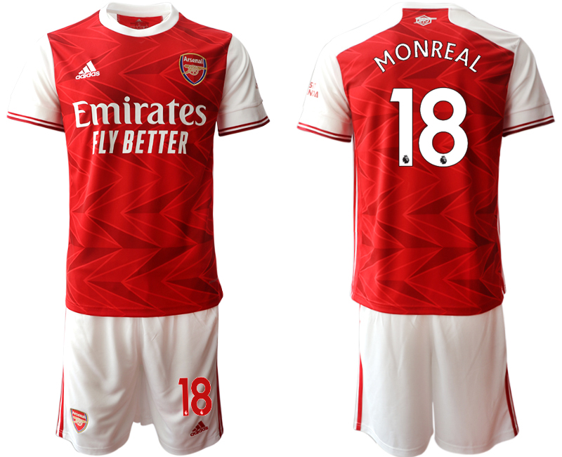 2020-21 Arsenal 18 MONREAL Home Soccer Jersey - Click Image to Close